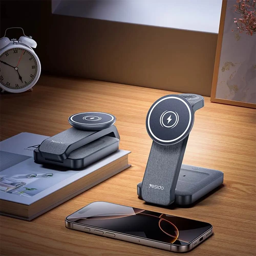 Station de Charge sans Fil Yesido 4 en 1 Noir - Vue 5