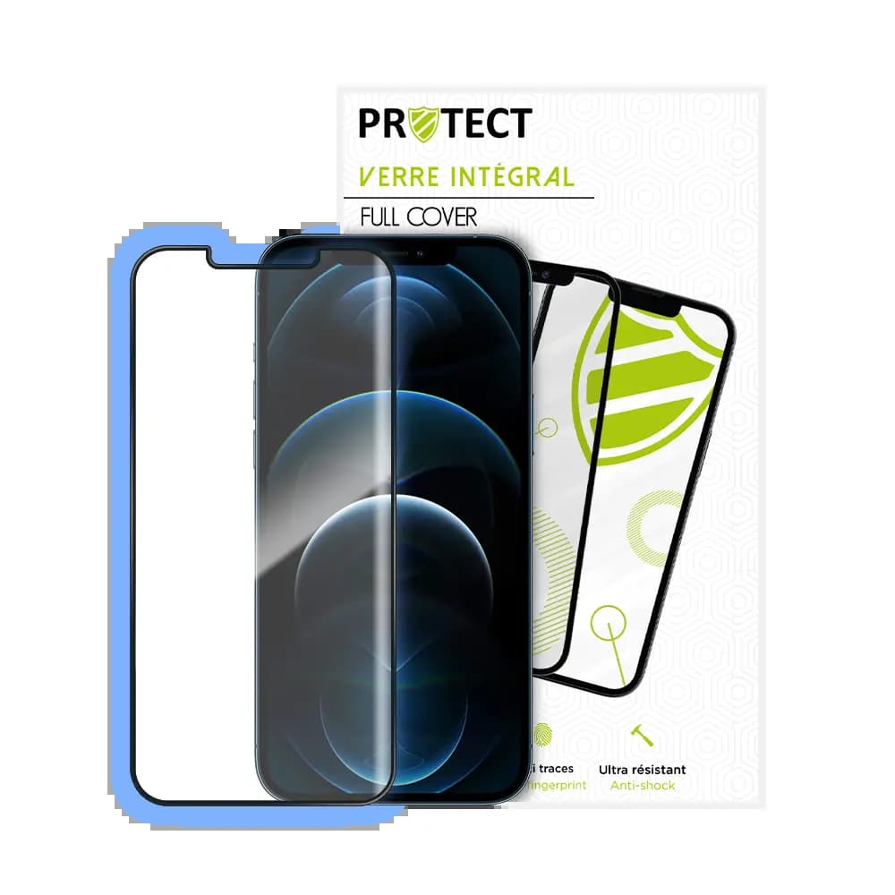 Verre trempé intégral 5D 9H – protection écran compatible Apple iPhone 12 / 12 Pro – PROTECT Noir - Vue 2