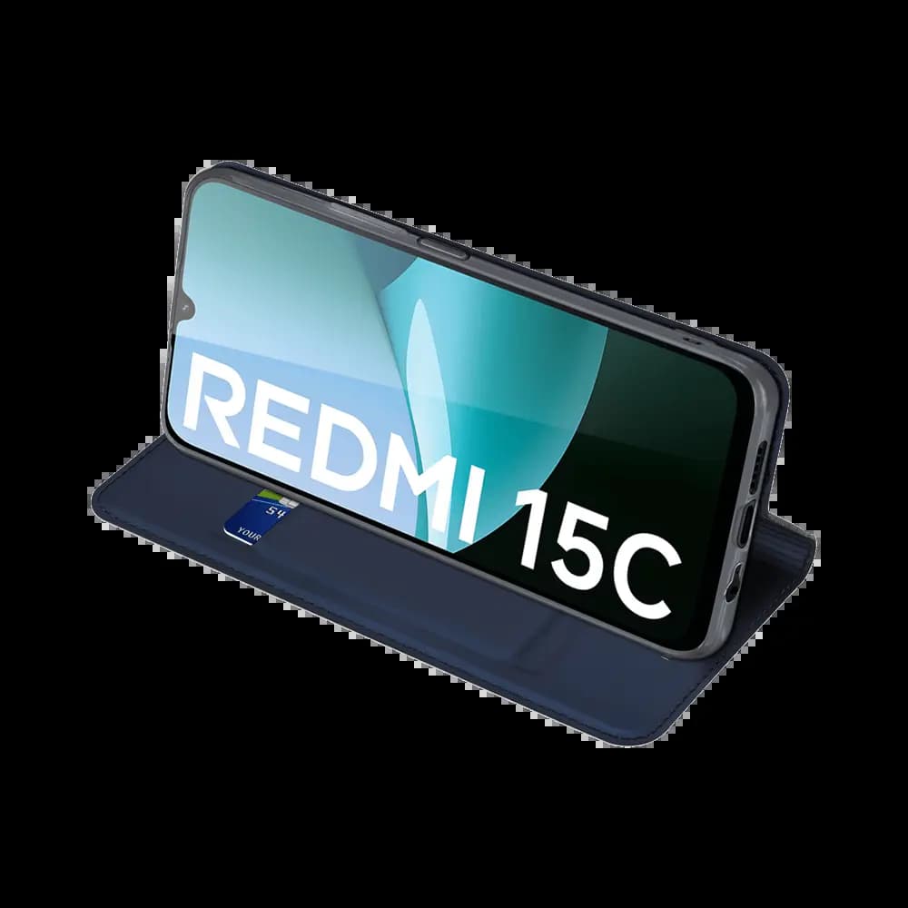 Housse folio Xiaomi Redmi 15C / Poco C85 porte-carte – Dux Ducis Skin Pro Bleu - Vue 4