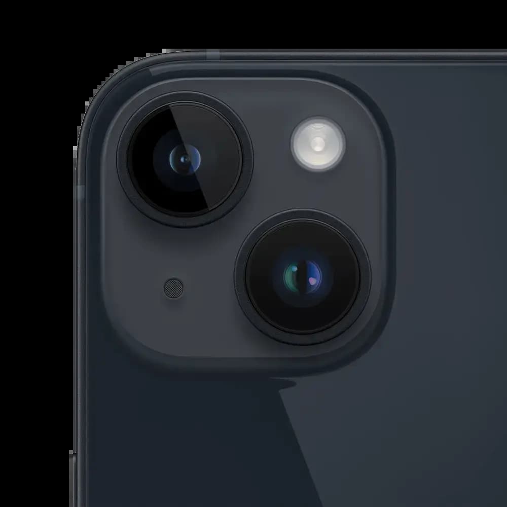 Smartphone occasion iPhone 14 128Go grade C - Noir Minuit - Vue 3