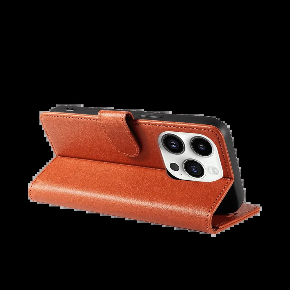 Housse folio anti-RFID iPhone 14 Pro – PROTECT IP011 Marron - Vue 2