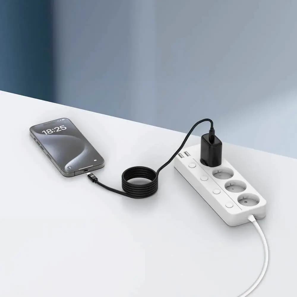 Câble USB-C vers USB-C magnétique 60W 1m - CONNECT Noir - Vue 2