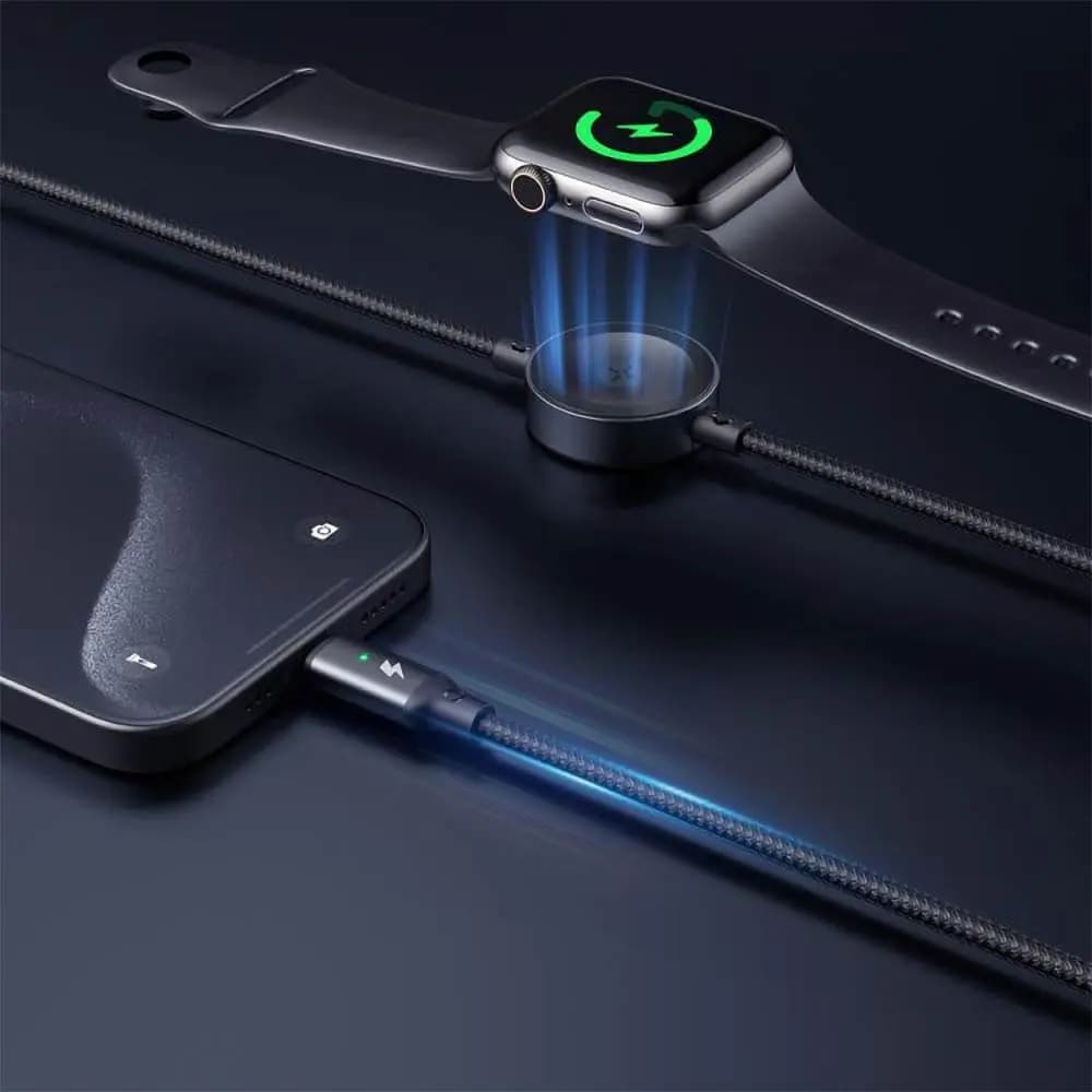 Câble Data Multi USB-C vers USB-C + Pad de Charge à Induction Apple Watch Mcdodo 60W (1.5m) Noir - Vue 3