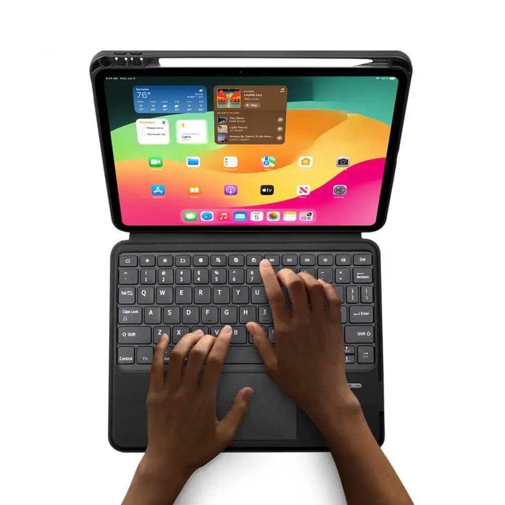 Housse clavier rétroéclairé iPad Pro 11" M4 avec trackpad - Dux Ducis DK Noir - Vue 72