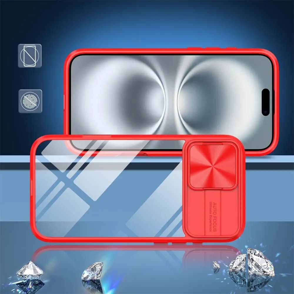 Coque avec cache caméra –  iPhone 16 – PROTECT IE027 Rouge  - Vue 2