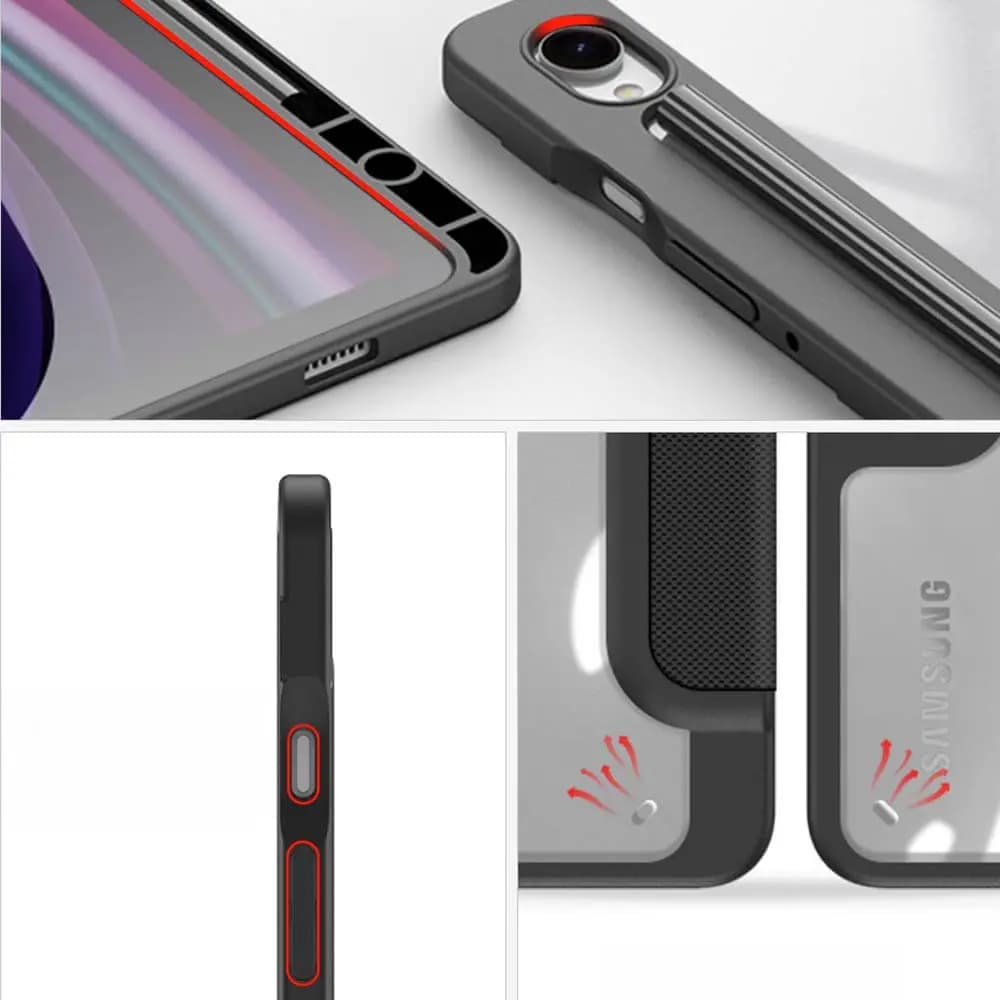 Housse folio Samsung Galaxy Tab S9 FE avec dos transparent & porte-stylet - Dux Ducis Toby Rose - Vue 4