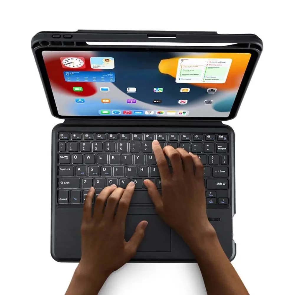 Housse clavier rétroéclairé iPad 10 avec trackpad - Dux Ducis DK Noir - Vue 4