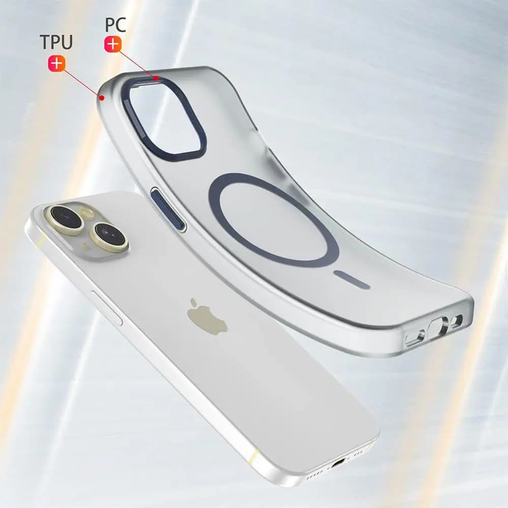 Coque MagSafe bi-matière – iPhone 15 Plus  – PROTECT MF-006 Bleu Marine - Vue 2