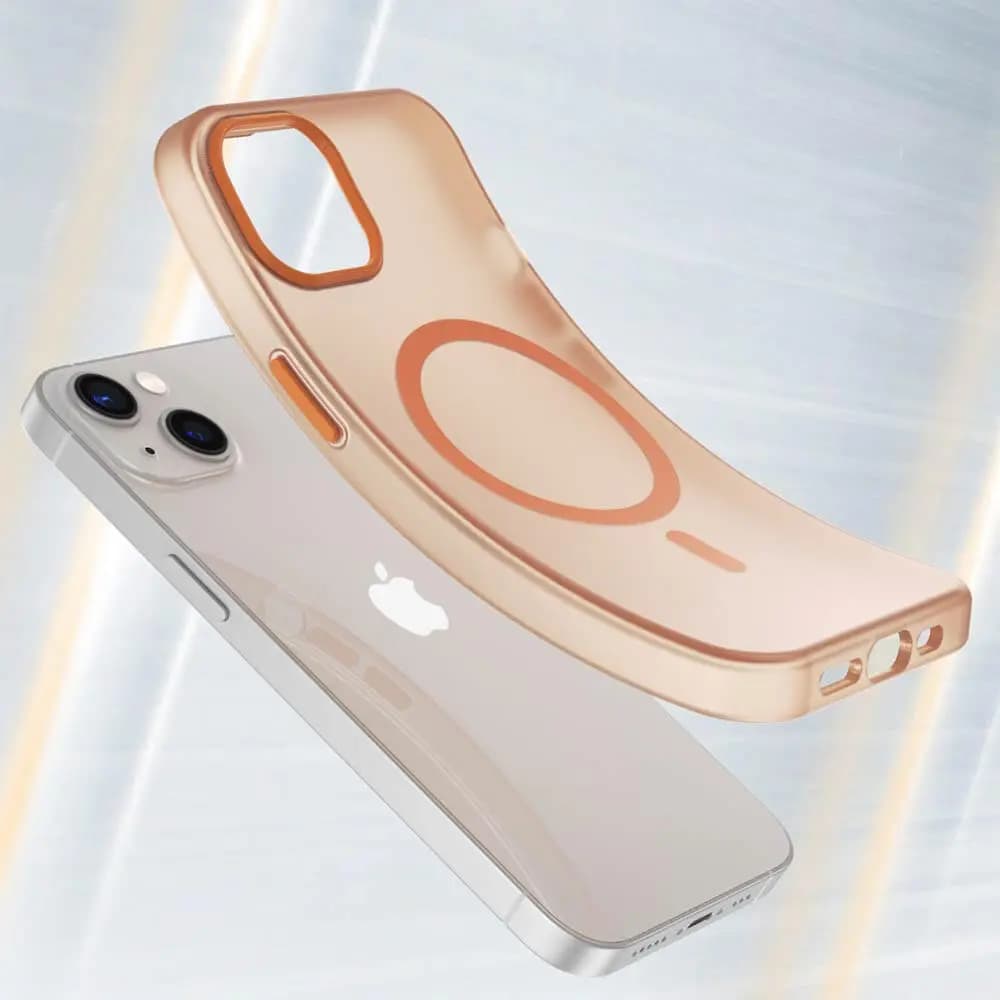 Coque MagSafe bi-matière – iPhone 13  – PROTECT MF-006 Orange - Vue 2
