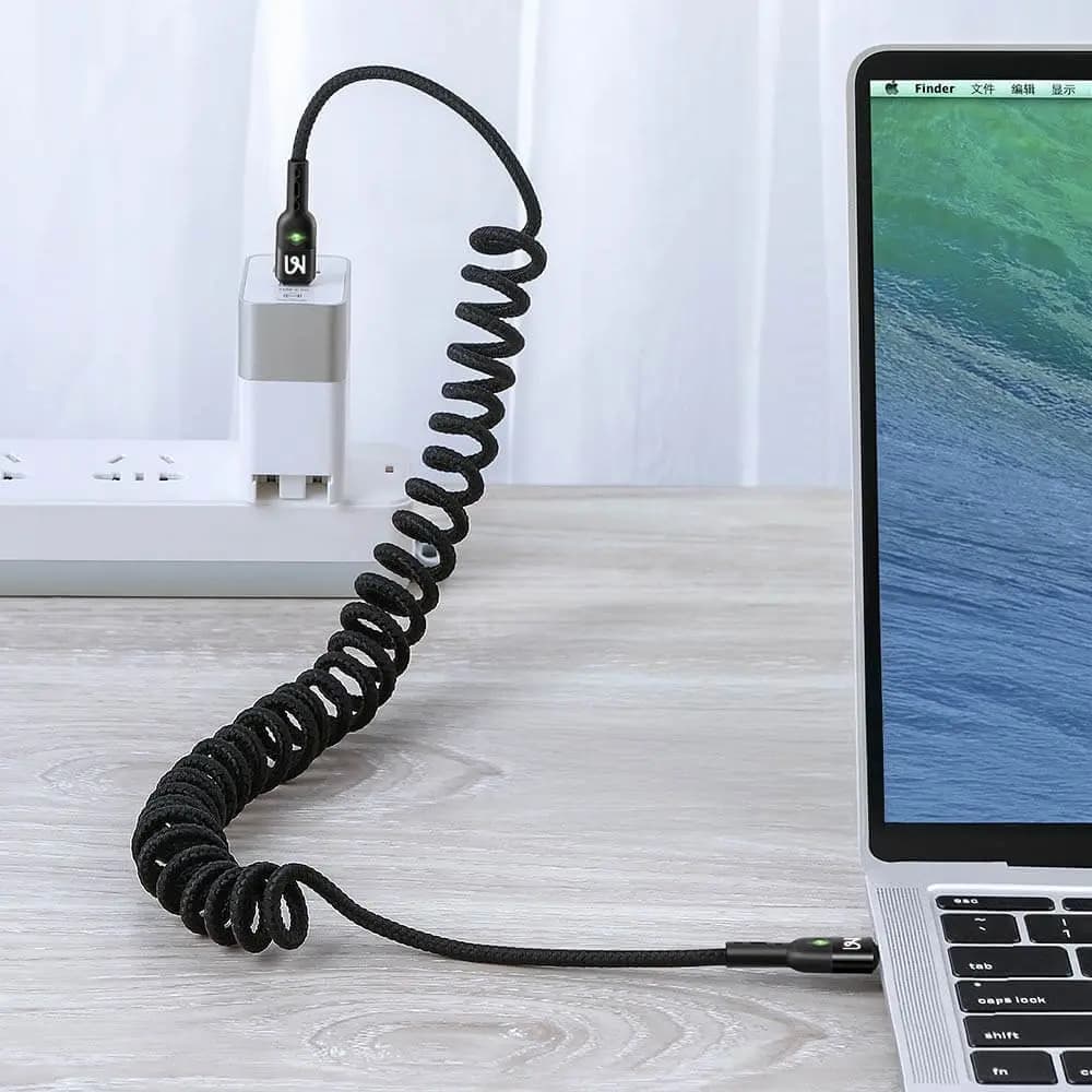 Câble Data USB-C vers USB-C Mcdodo (avec LED) 60W 1.8m Noir - Vue 4