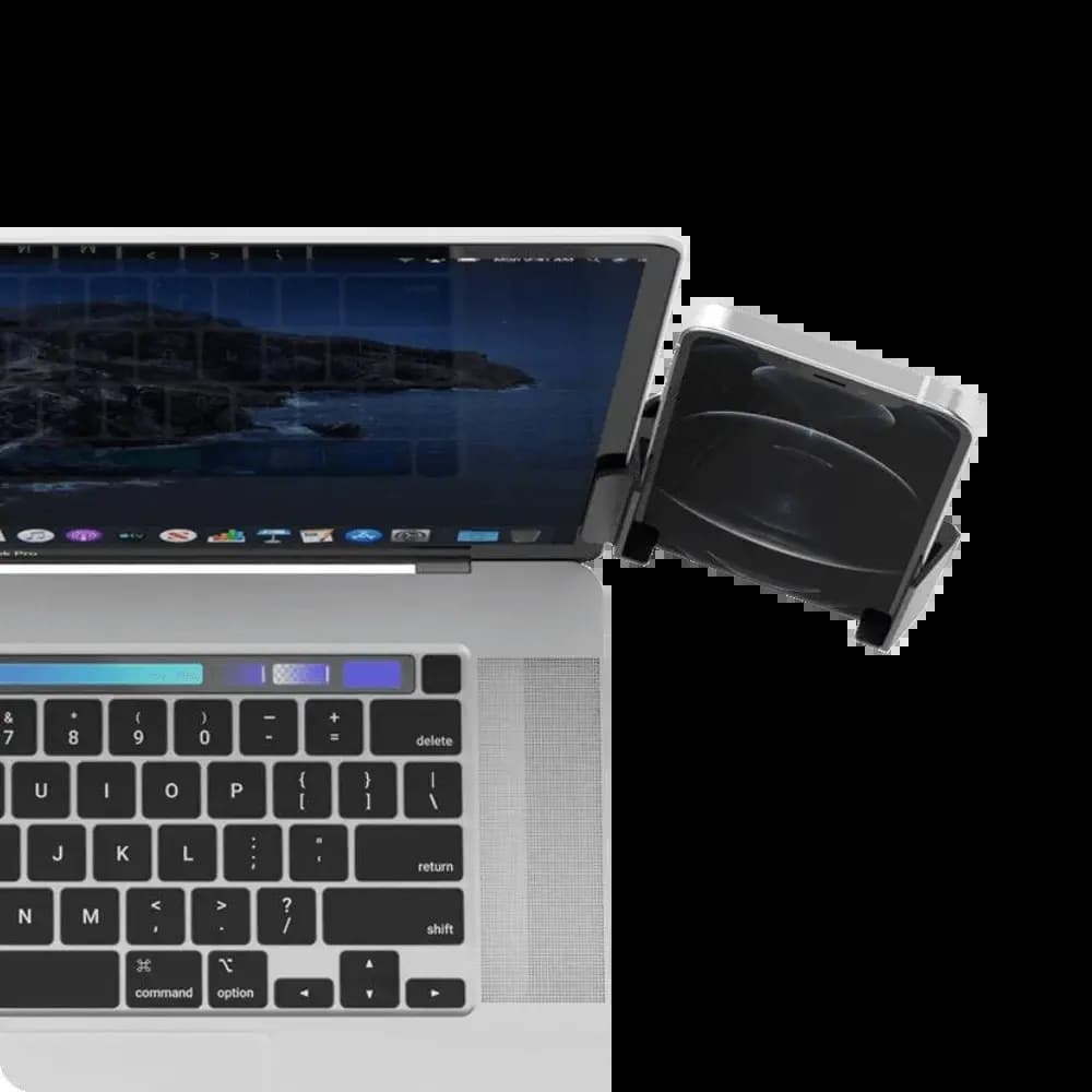 Support smartphone pour ordinateur Phoneside One - fixation écran & multitâche Noir - Vue 3