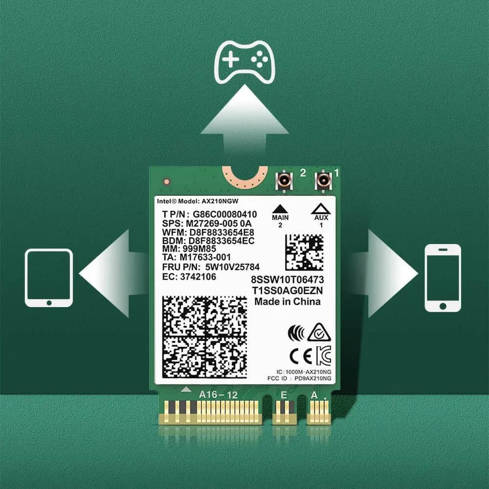 Carte WiFi 6 PCI-E + Bluetooth 5374 Mbps - Comfast CF-AX210-M - Vue 3