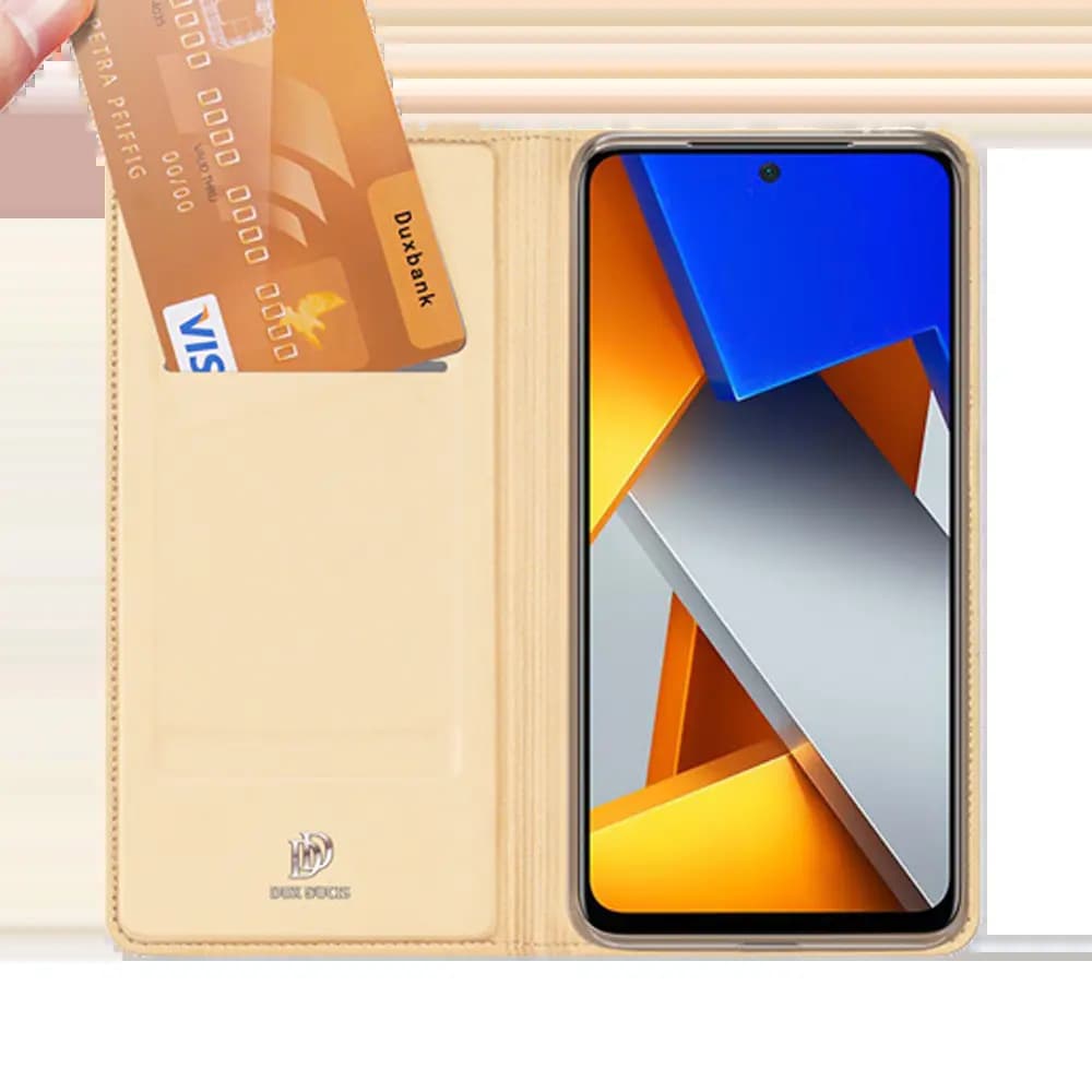 Housse folio Xiaomi Poco M4 Pro porte-carte – Dux Ducis Skin Pro Bleu - Vue 2