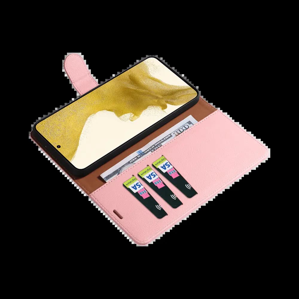 Housse folio anti-RFID Samsung Galaxy S24 FE – PROTECT IP011 Rose - Vue 3