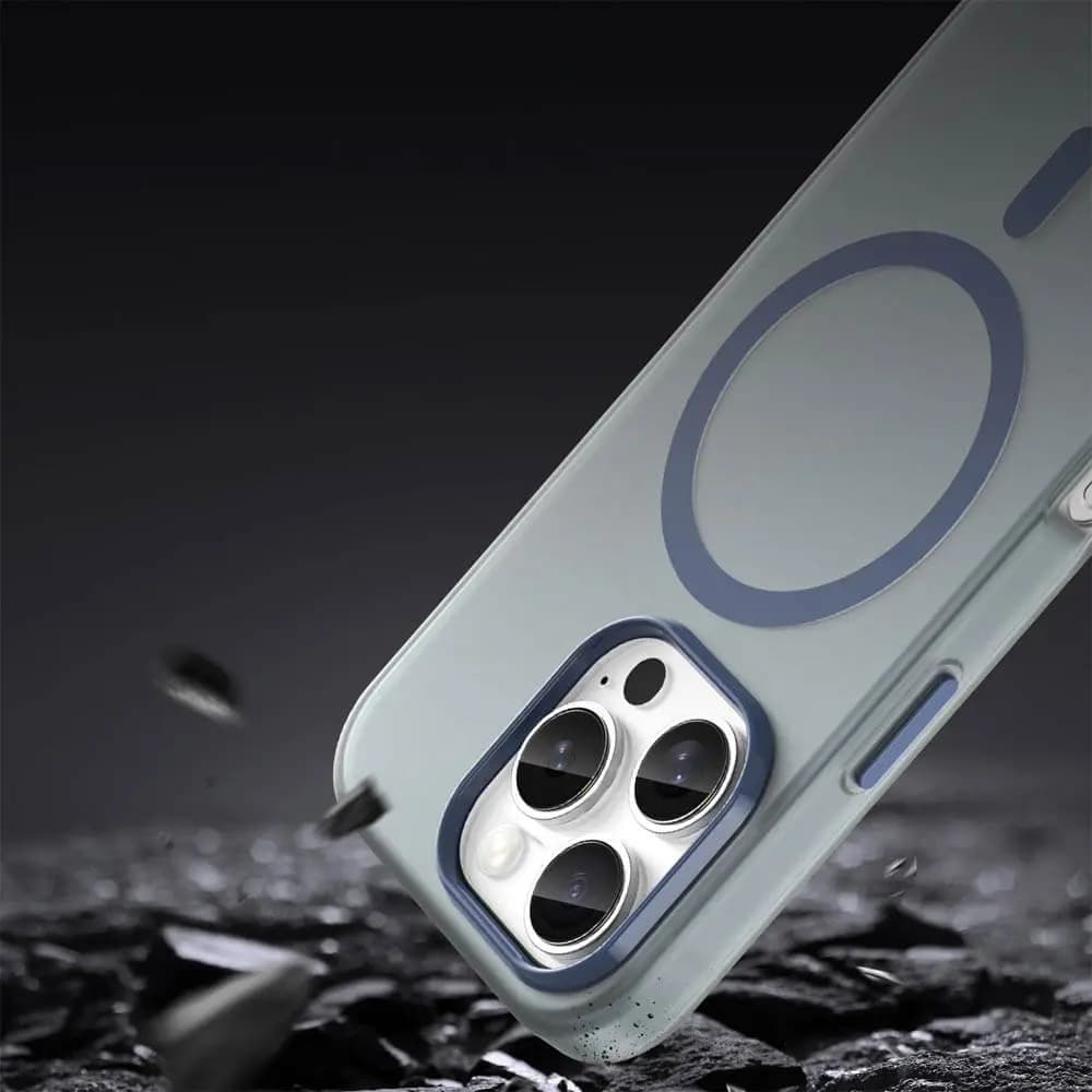 Coque MagSafe bi-matière – iPhone 16 Pro Max – PROTECT MF-006 Bleu Marine - Vue 4