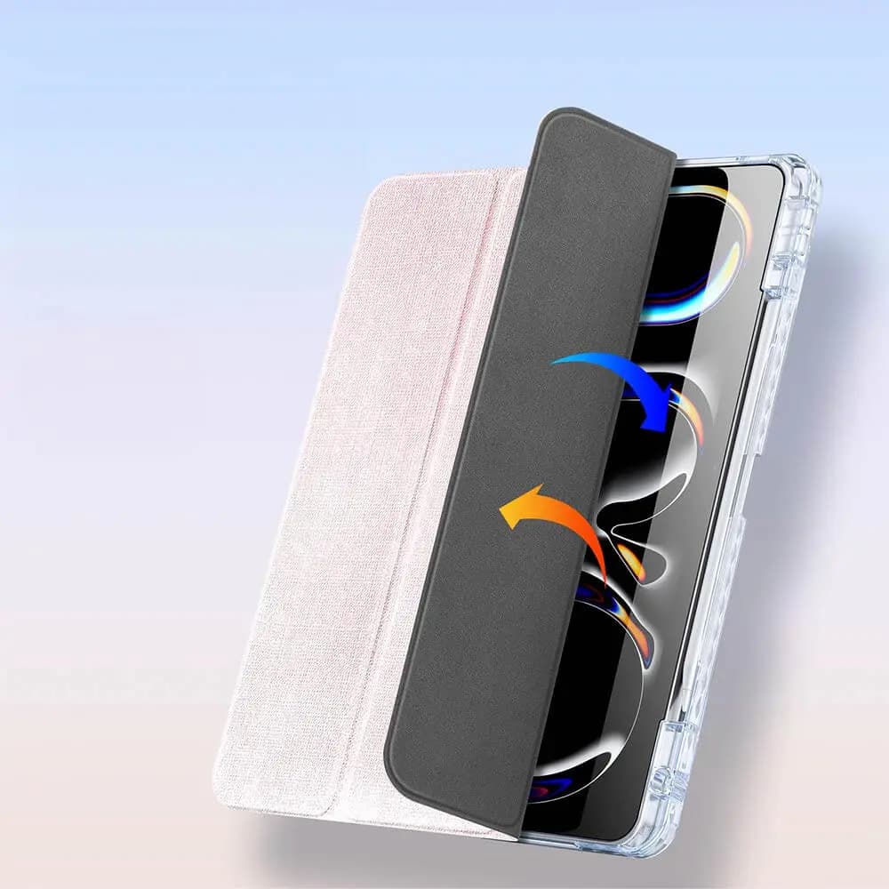 Housse folio iPad Pro 13" M4 avec porte-stylet - Dux Ducis Unid Rose - Vue 4