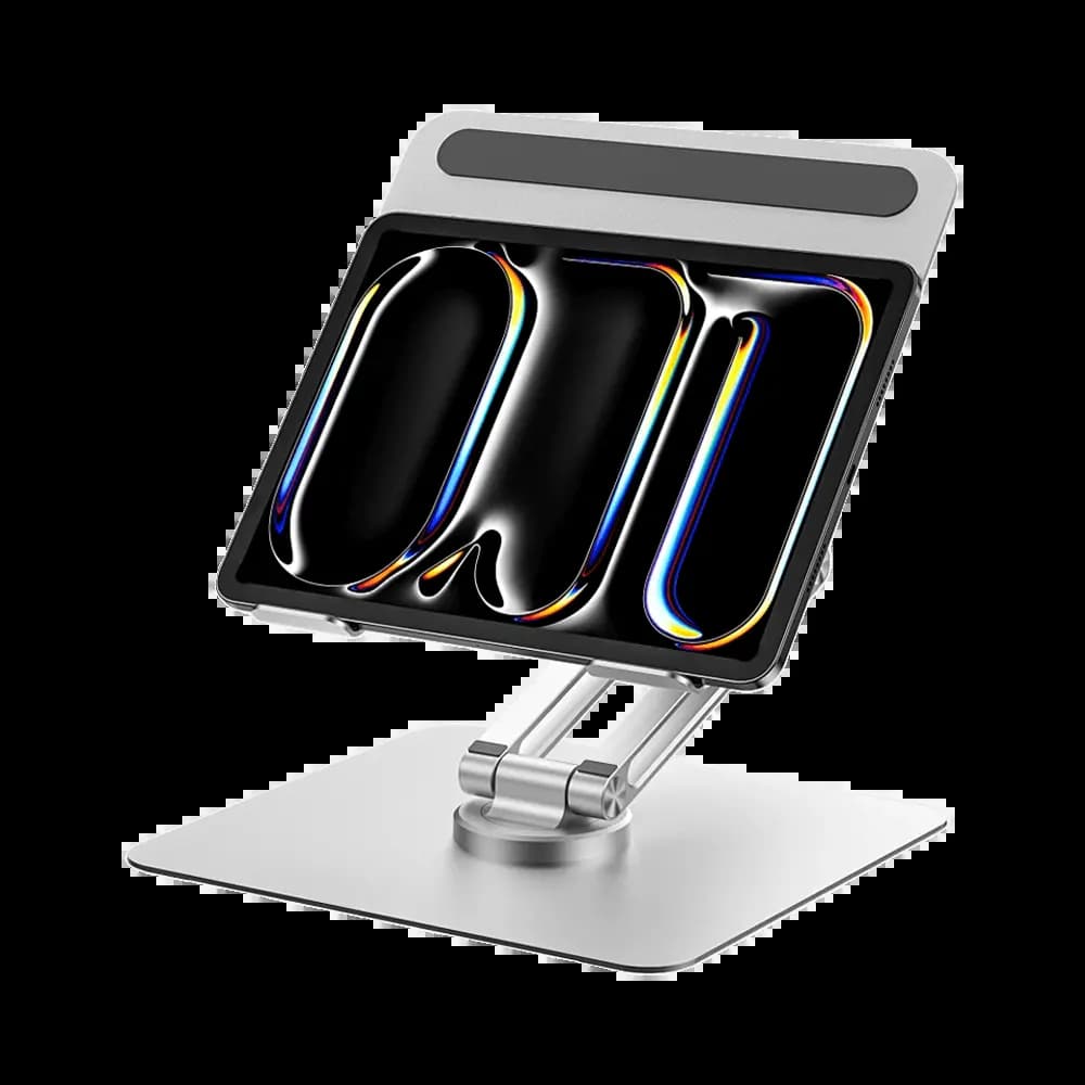 Support ordinateur portable et tablette Wiwu - socle rotatif et pliable Argent - Vue 4