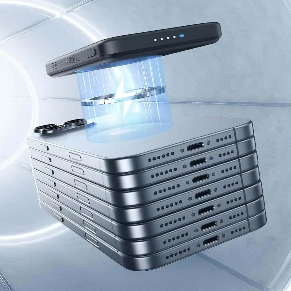 Batterie externe sans fil 15W magnétique 5000mAh charge rapide – ESR MagSlim Argent - Vue 4