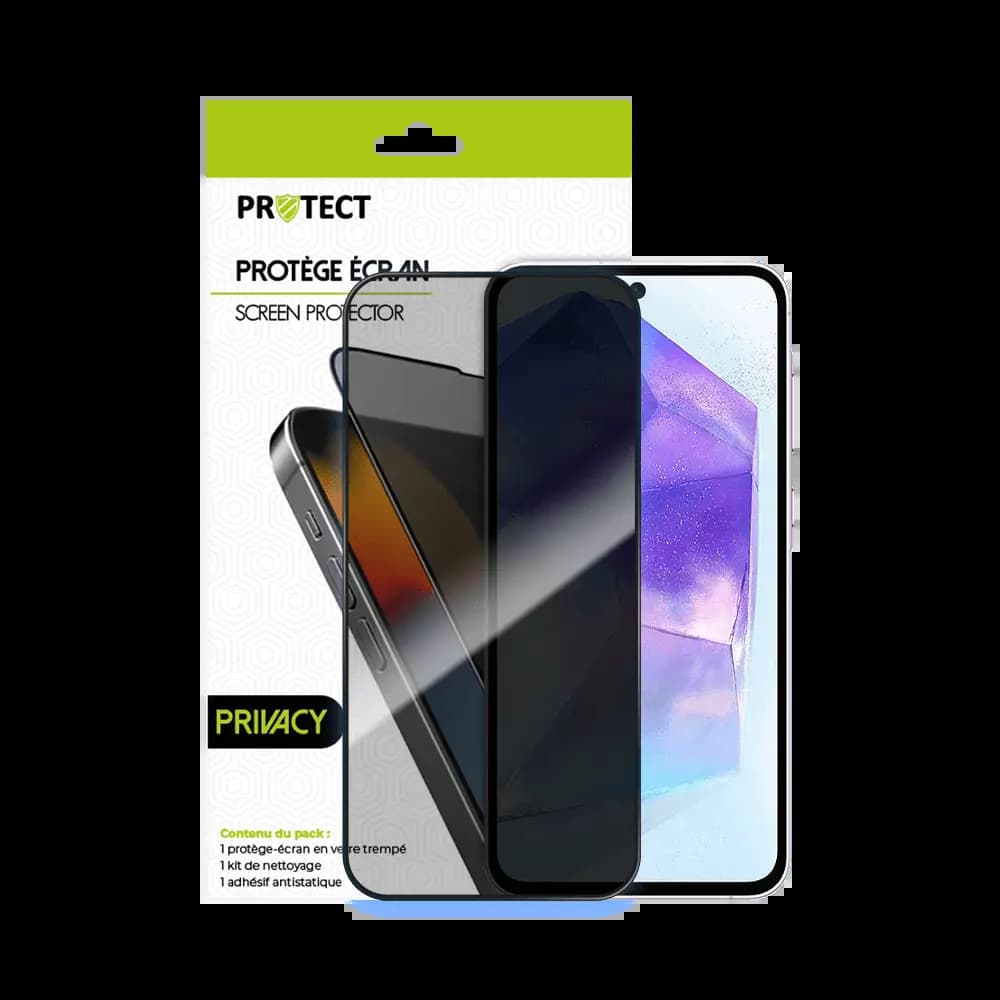 Verre trempé anti-espions 9H – Samsung Galaxy A55 5G – PROTECT Transparent - Vue 2