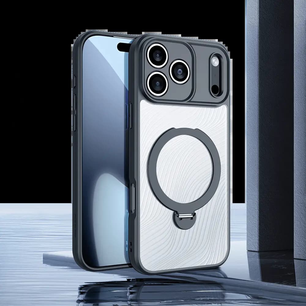 Coque MagSafe avec support – iPhone 17 Pro – Dux Ducis Aimo Mag Noir - Vue 3