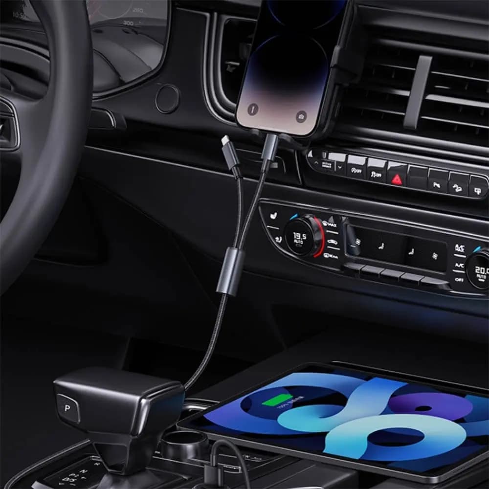 Chargeur Allume-Cigare Usams 66W 2 en 1 Noir - Vue 4