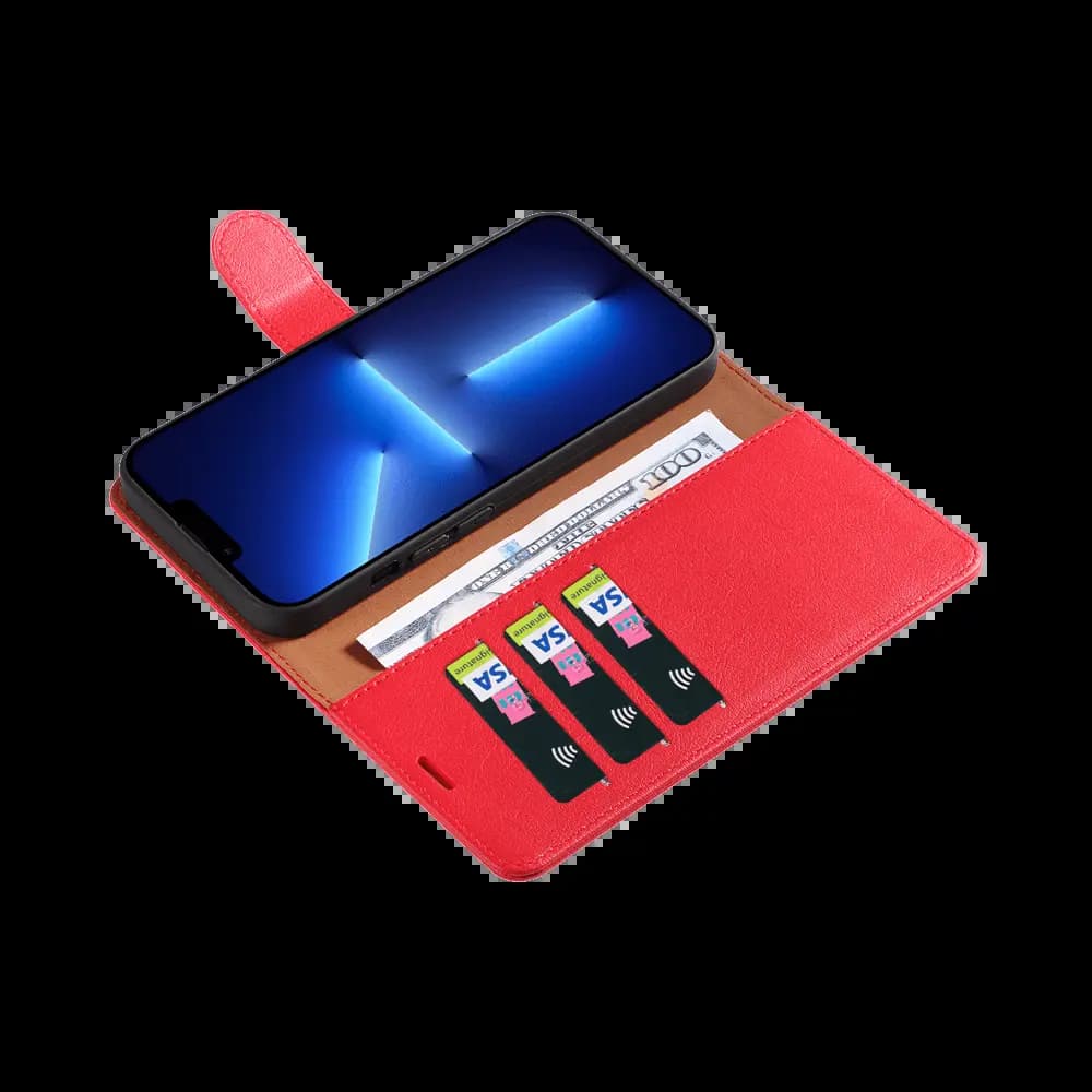 Housse folio anti-RFID iPhone 13 Pro Max – PROTECT IP011 Rouge - Vue 3