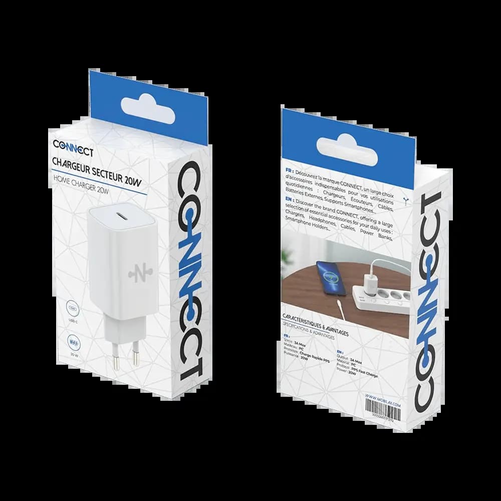 Chargeur secteur USB-C 20W PPS – CONNECT MC-CBC20W Blanc - Vue 15