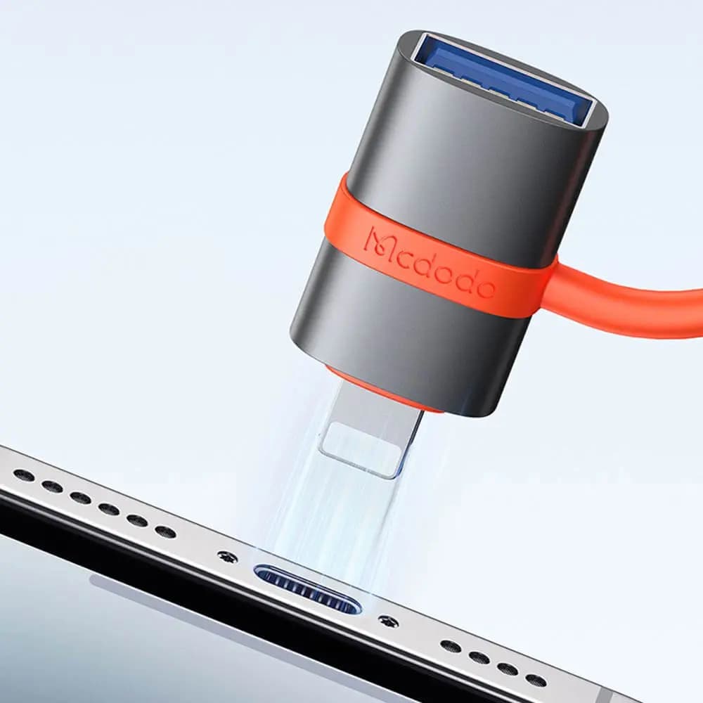 Adaptateur OTG USB femelle vers Lightning mâle Mcdodo OT-2600 Noir - Vue 4