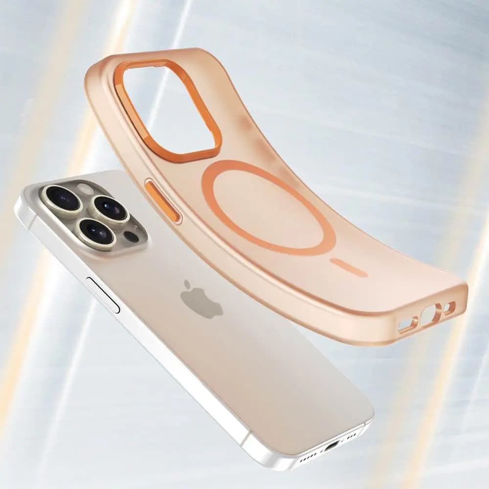 Coque MagSafe bi-matière –  iPhone 15 Pro Max – PROTECT MF-006 Orange - Vue 2