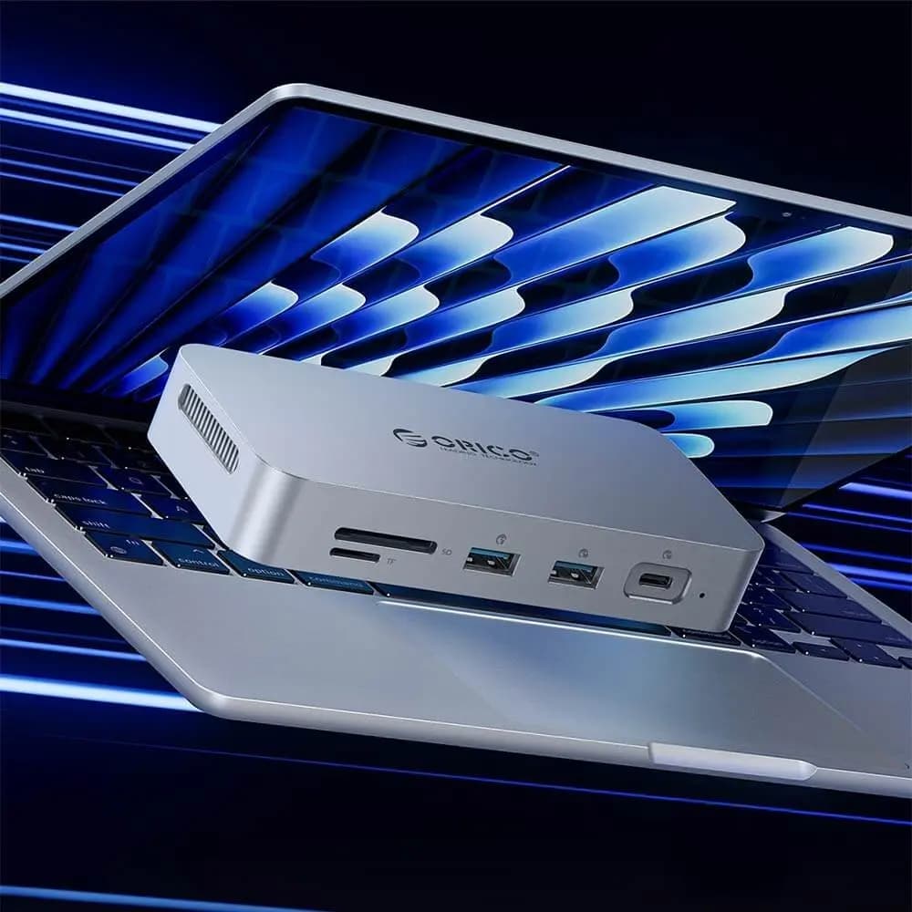 Disque Dur Externe SSD Orico avec Hub 10-en-1 (512Go) Argent - Vue 3