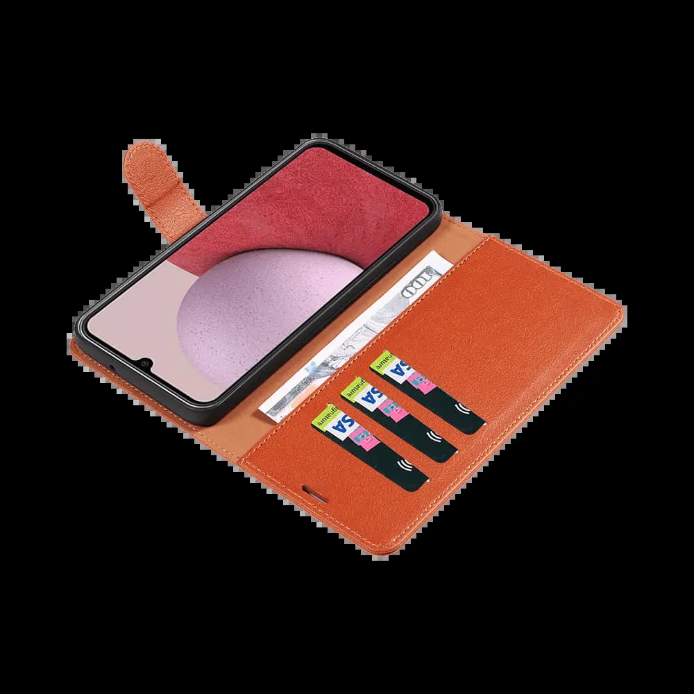 Housse folio anti-RFID Samsung Galaxy A15 5G – PROTECT IP011 Marron  - Vue 3