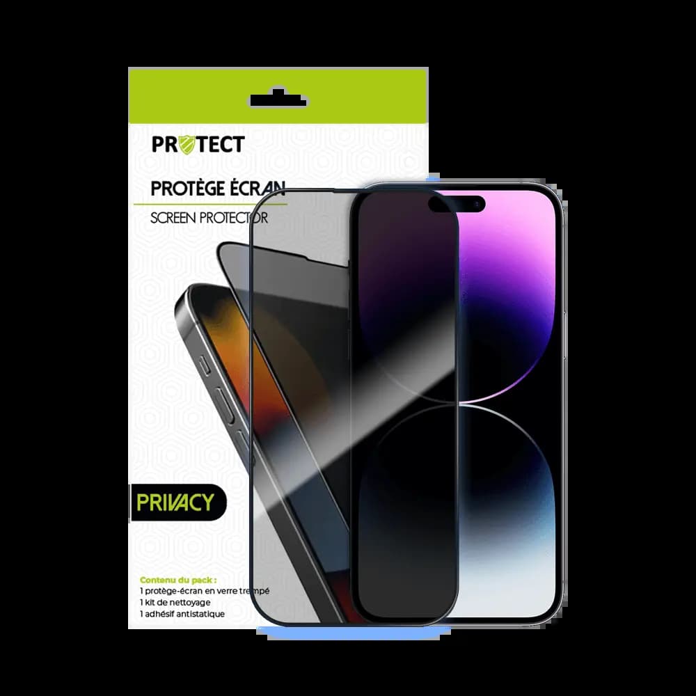 Verre trempé anti-espions 9H – Apple iPhone 14 Pro – PROTECT Transparent - Vue 2