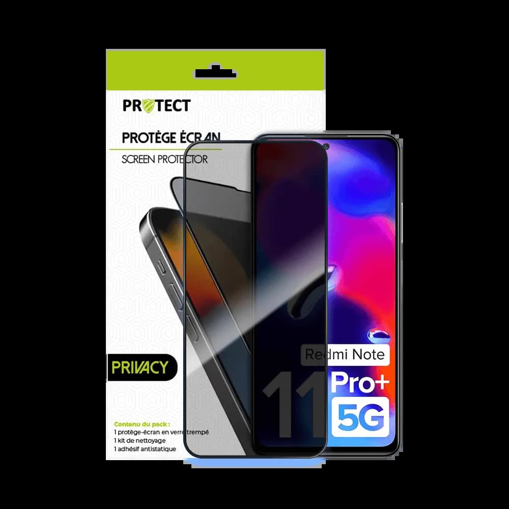 Verre trempé anti-espions 9H – Xiaomi Redmi Note 11 Pro+ 5G – PROTECT Transparent - Vue 2