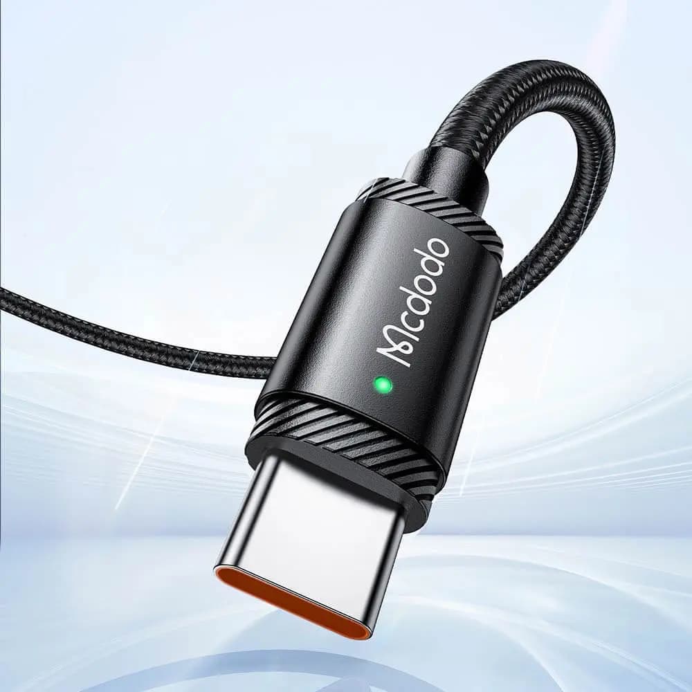 Câble Data USB vers USB-C Mcdodo 120W (avec LED) 1.5m Noir - Vue 2