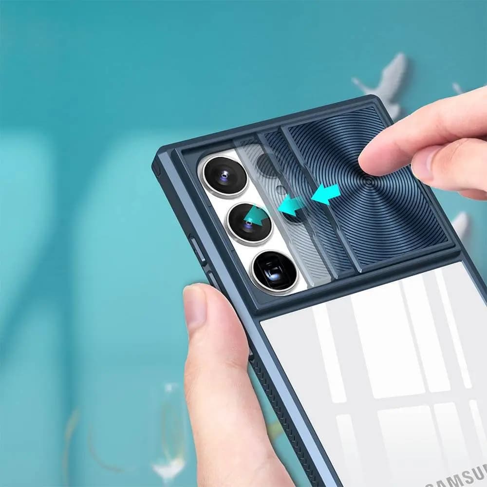 Coque avec cache caméra – Samsung Galaxy S25 Ultra – PROTECT IE027 Bleu Marine - Vue 3