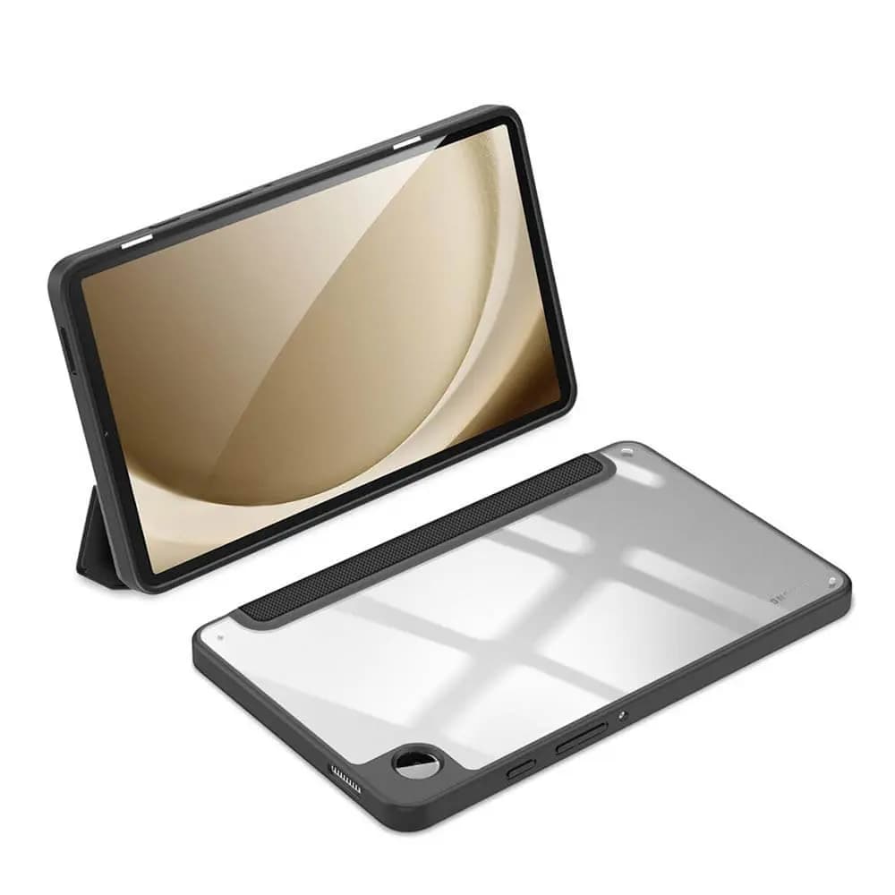 Housse folio Samsung Galaxy Tab A9 avec dos transparent - Dux Ducis Toby Noir - Vue 2