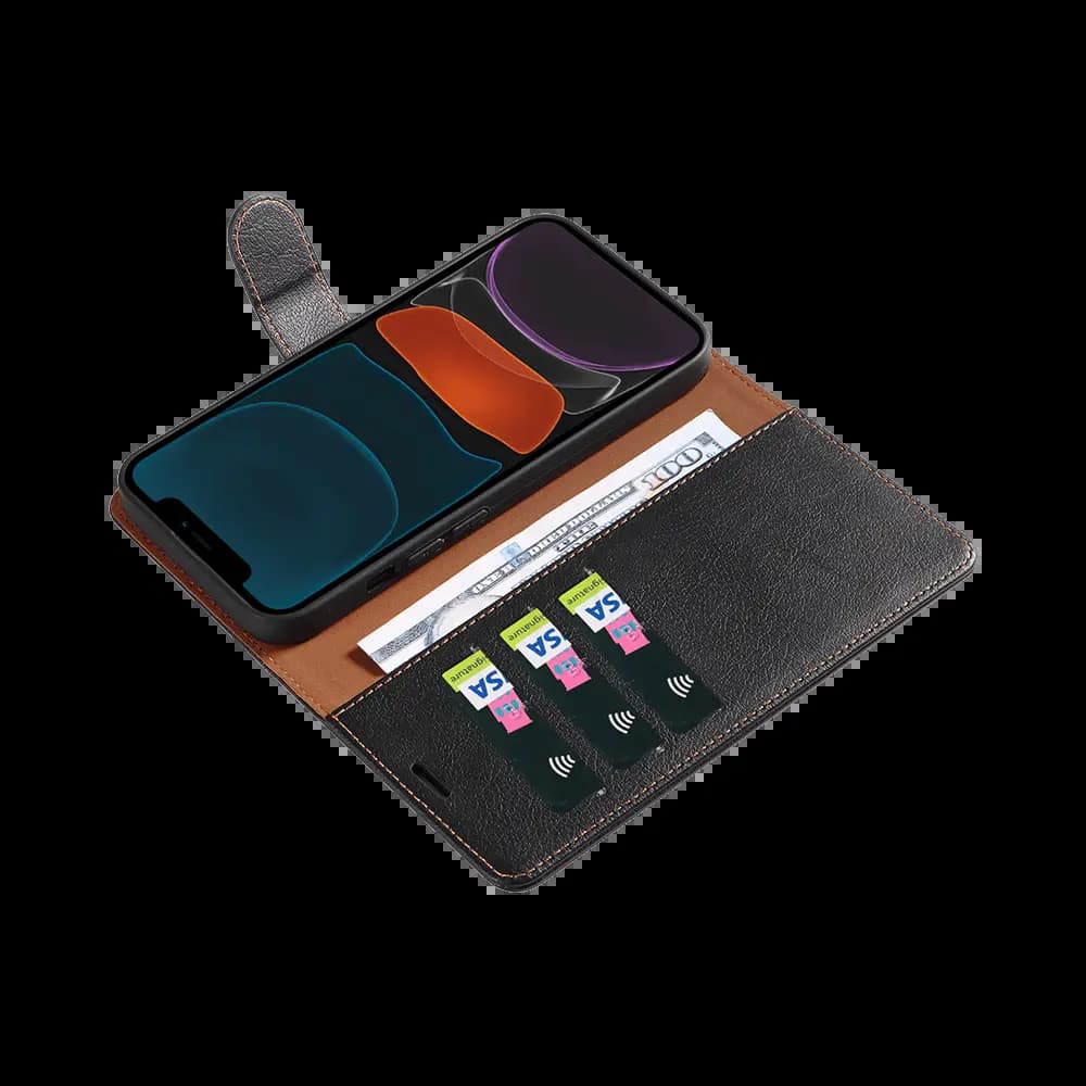 Housse folio anti-RFID iPhone 11 – PROTECT IP011 Noir - Vue 3