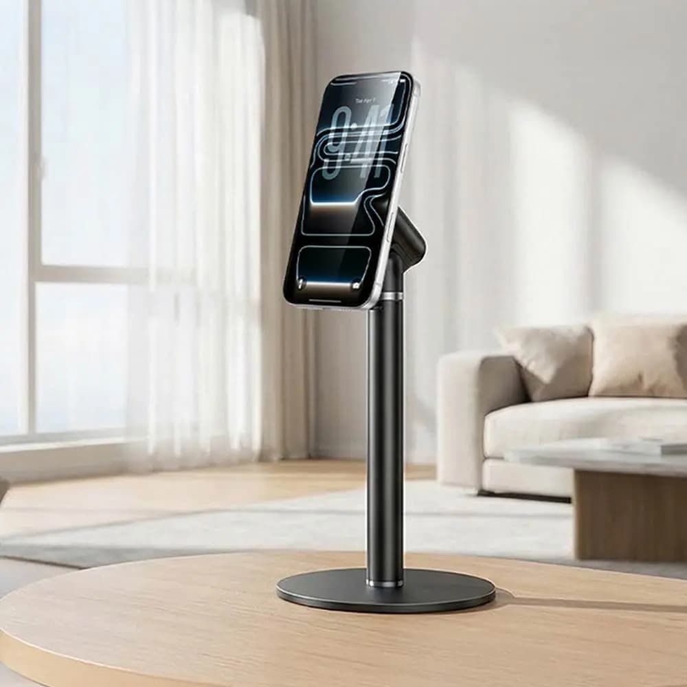 Support smartphone magnétique de bureau - hauteur ajustable et rotation 360° - Yesido C303 Noir - Vue 4