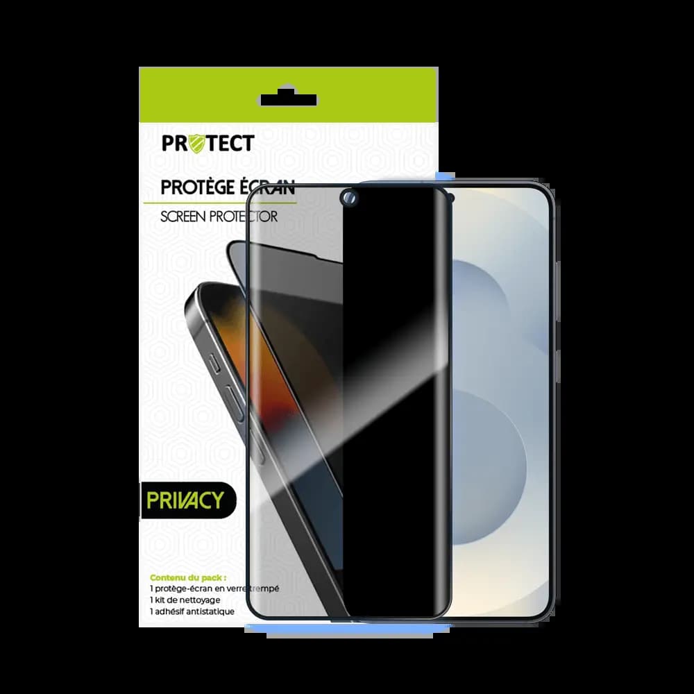 Verre trempé anti-espions 9H – Samsung Galaxy S25+ – PROTECT Transparent - Vue 2