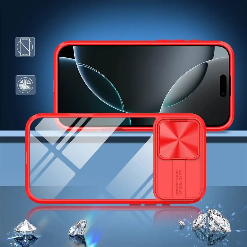 Coque avec cache caméra – iPhone 16 Pro – PROTECT IE027 Rouge  - Vue 2