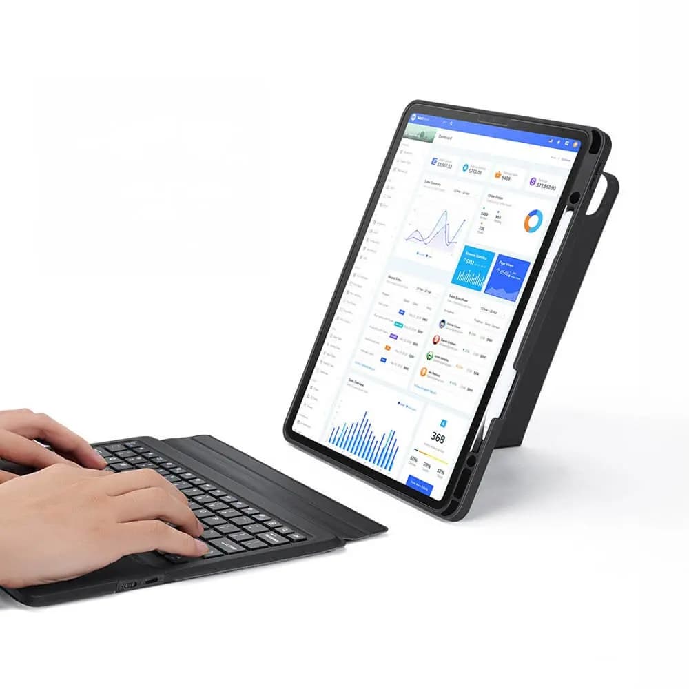 Housse clavier rétroéclairé iPad Pro 12.9" (2018-2022) & iPad Air 13" M2 avec trackpad - Dux Ducis DK Noir - Vue 19