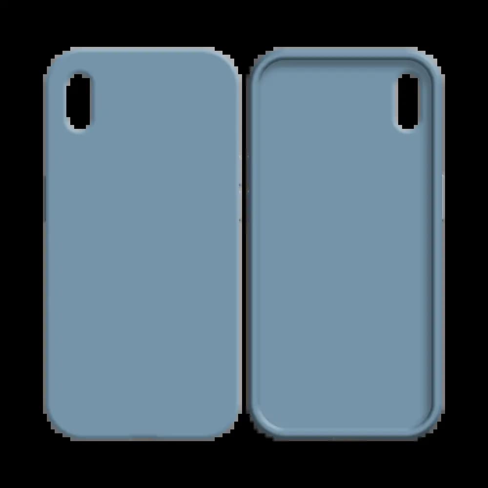 Coque silicone iPhone XS Max - Bleu Acier - Vue 2