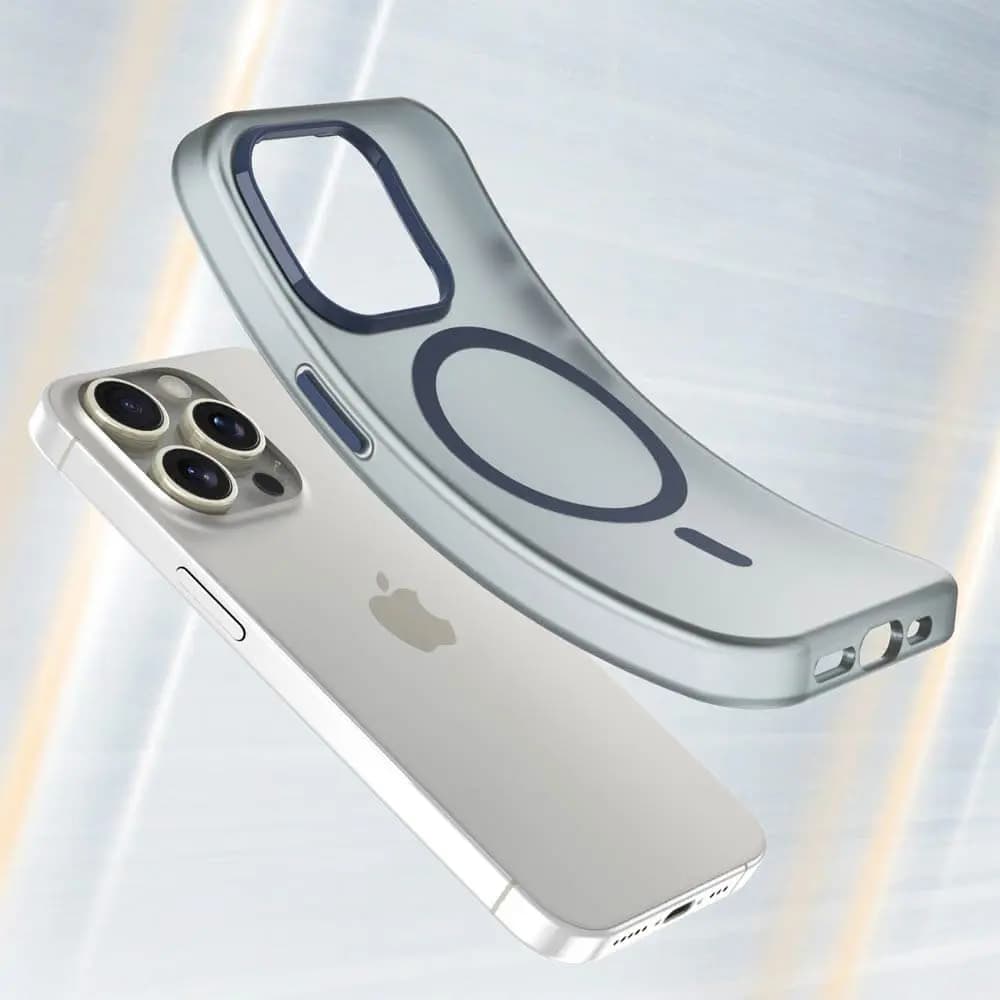 Coque MagSafe bi-matière – iPhone 15 Pro Max – PROTECT MF-006 Bleu Marine - Vue 2