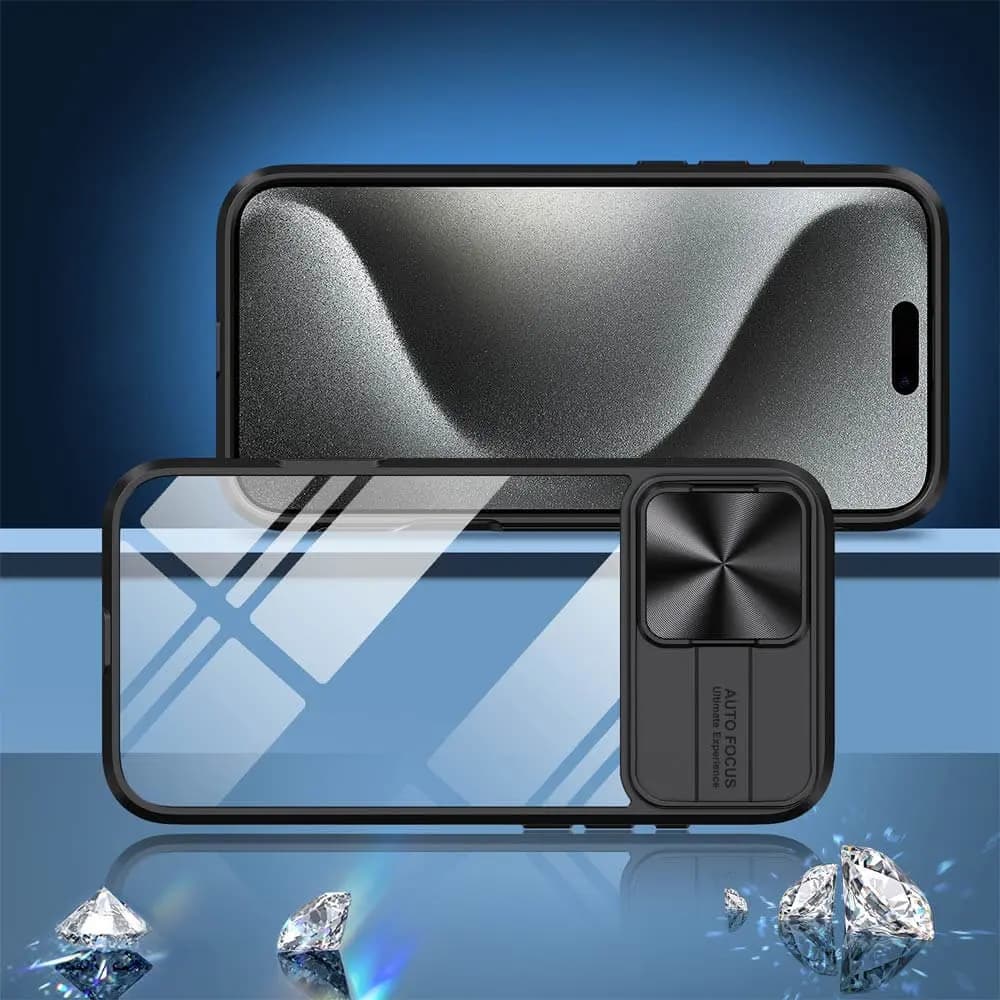 Coque avec cache caméra – iPhone 15 Pro – PROTECT IE027 Noir - Vue 2