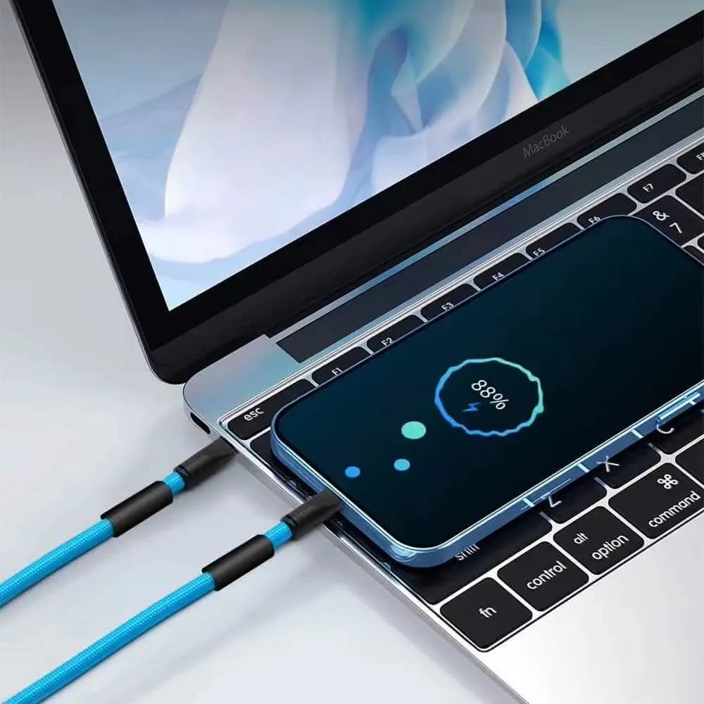 Tour de Cou Smartphone avec Câble USB-C vers Lightning Blanc - Vue 64