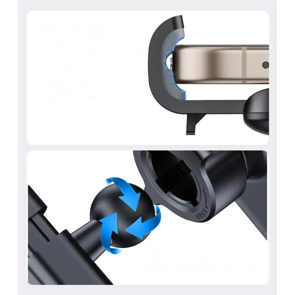 Support smartphone pour voiture fixation grille d'aération Mercedes Yesido C240 Noir - Vue 3