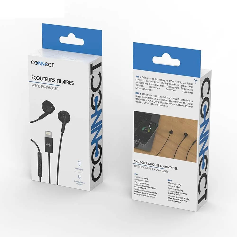 Écouteurs Filaires Lightning CONNECT Noir - Vue 3