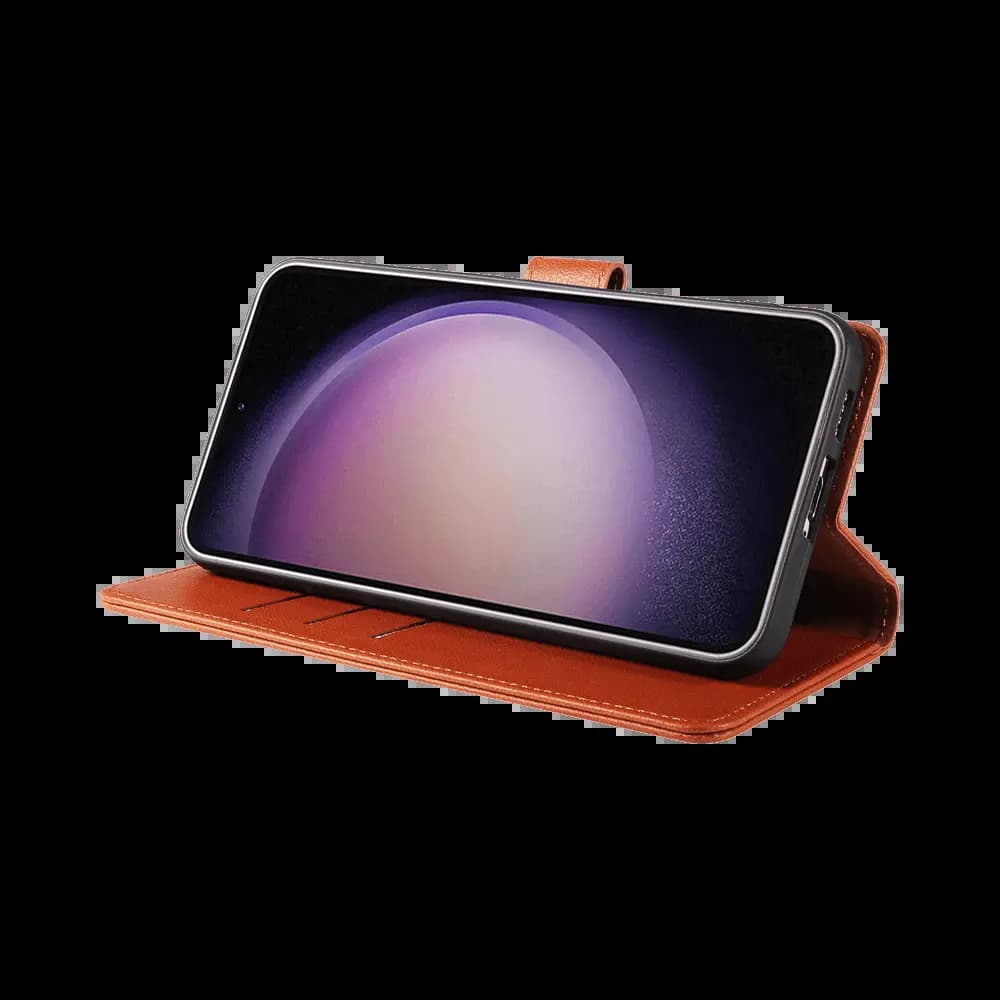Housse folio anti-RFID Samsung Galaxy S23 Ultra 5G – PROTECT IP011 Marron - Vue 5