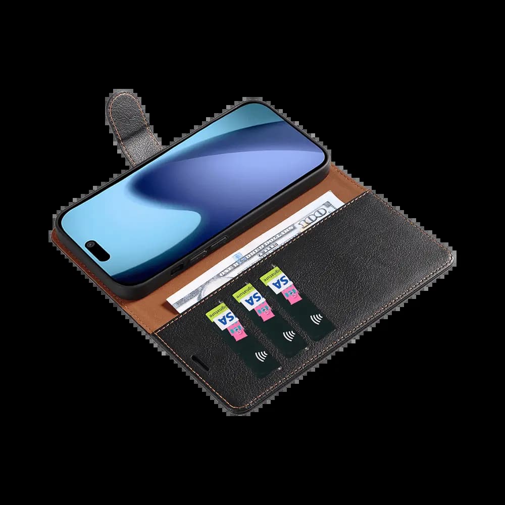 Housse folio anti-RFID iPhone Air – PROTECT IP011 Noir - Vue 3