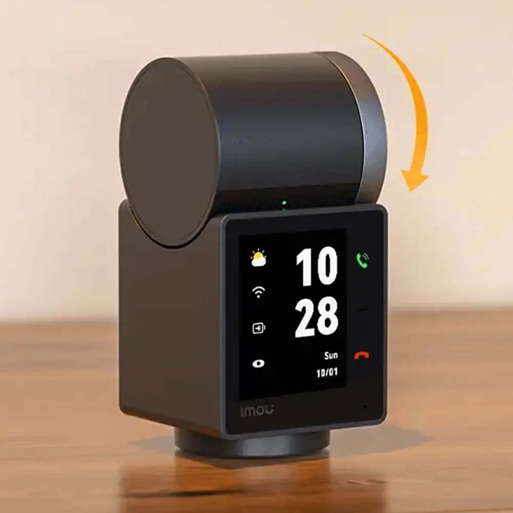 Caméra vidéo-appel 360° avec cache confidentialité & détection IA (5MP 3K) - Imou Rex Noir - Vue 2